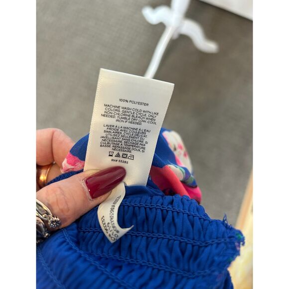 EXPRESS Floral Tank Maxi Tie-Shoulder Smocked Sundress Size S - Picture 3 of 7